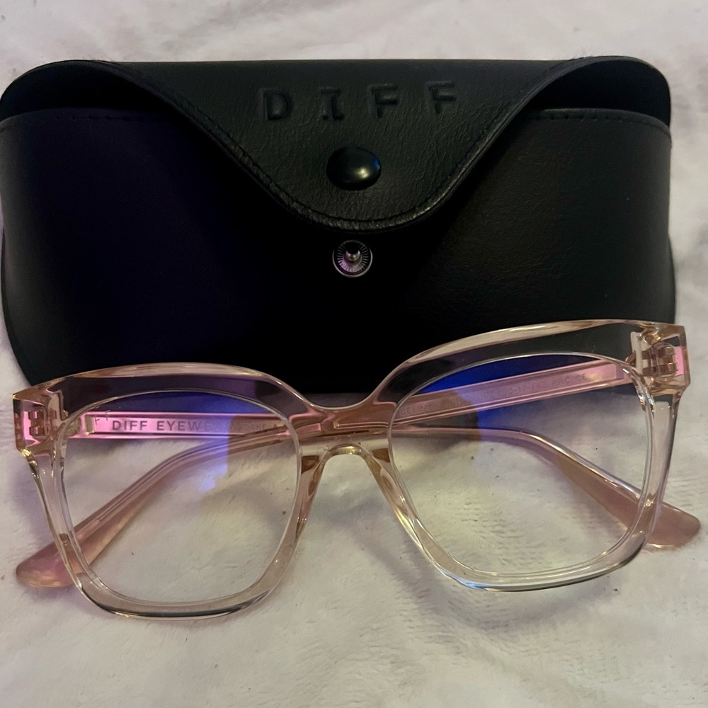 DIFF eyewear transparent clear gold blue light glasses